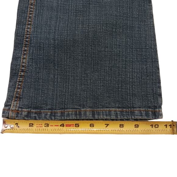 No Boundaries Jeans Jrs 36" W Blue EMBROIDERED Floral Flare Bohemian Cottagecore - Picture 13 of 16